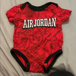 Jordan Red and Black Bodysuit with Air Jordan Print
